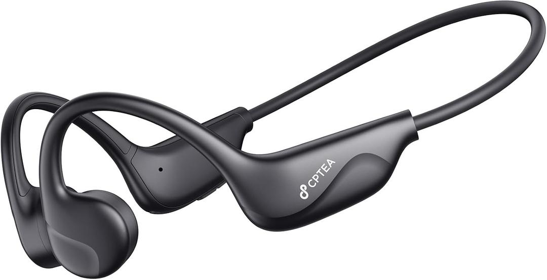 Bone Conduction Headphones, Open Ear Sports Headphones, Wireless Headset with Mic, Bluetooth 6.0, 10H Playtime, IPX5 Sweatproof, Lightweight Secure Fit for Running, Cycling, Gym, Black