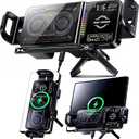 Wireless Car Charger, 2026 Upgrade 15W Fast Charging with LED Light Auto Clamping Phone Holder for iPhone 16/15/14/13 Mini Pro Max, Samsung Galaxy S25 Ultra, S24/S23 etc (Black)