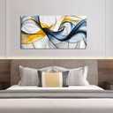 Abstract Office Artwork Wall Decor - Blue Canvas Art Wall Decor for Living Room - Modern Wall Art for Bedroom Size 20" x 40", 20.00" x 40.00"
