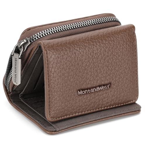 Montana West Women's Wallet Trifold Small Wallets Ladies RFID Blocking Wallet with Zipper Coin Pocket