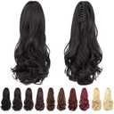 ponytail extension,16" claw clip hair extensions ponytail short curly hair ponytail Extension Natural Looking Synthetic Hairpiece for Women Natural Black