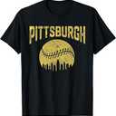 Pittsburgh Baseball Vintage Minimalist Retro Baseball Lover T-Shirt, L youth (Grey)