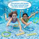 DISHIO Kids Diving Pool Toys Set with Treasure Chest, Sinking Swim Rings Sticks Sharks & Mermaid, Underwater Swimming Games Competition Toys with Bracelet Reward for Boys Girls Summer Toys