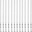 12 Pack Kebab Skewers BBQ Barbecue Skewers Stainless Steel Sticks 23.5 Inch Heavy Duty Large Wide Reusable with NonSlip Ring Handle Ideal for Shish kabob Chicken Shrimp angd Vegetables