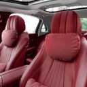 2 Pcs Car Headrest Neck Pillow for Driving,Universal Premium Suede Leather Soft and Comfortable Headrest,Three Gears of Height Adjustment Car Seat Headrest Pillow Car Interior Accessories (Cranberry Red)