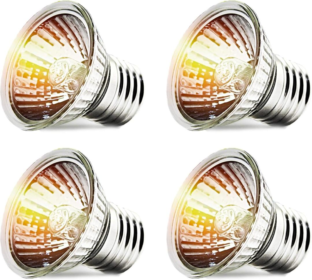 CALPALMY 4-Pack 75W UVA+UVB Bulbs | Heat and Light for Reptiles and Amphibian Tanks, Terrariums and Cages | Works with Various Lamp Fixtures