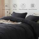 MR&HM Black Stonewashed Ruffled Queen Comforter Set, Farmhouse Bedding Lightweight Fluffy Comforter 3 Pieces, Ultra Soft Microfiber Shabby Boho Chic Vintage Ruffled Bedding Comforter Sets Queen Size