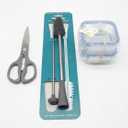 3-Piece Kitchen Gadget Set: Silicone Bottle Brush, Stainless Steel Multi-Purpose Scissors, and Airtight Food Storage Containers