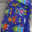 Wildkin Kids Original Nap Mat  Cozy Kids Sleep Mat with Pillow, Ideal for School & Travel - Robots