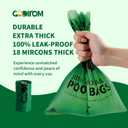 Certified 100% Home Compostable Poop Bags for Dogs, 120 Count Guaranteed Leak Proof and 18 Microns Extra Thick Waste Bag, 8 Rolls of Plant Based Doggie Poop Bag, No Scented with ASTM D6400 & EN13432 (Dark Green)