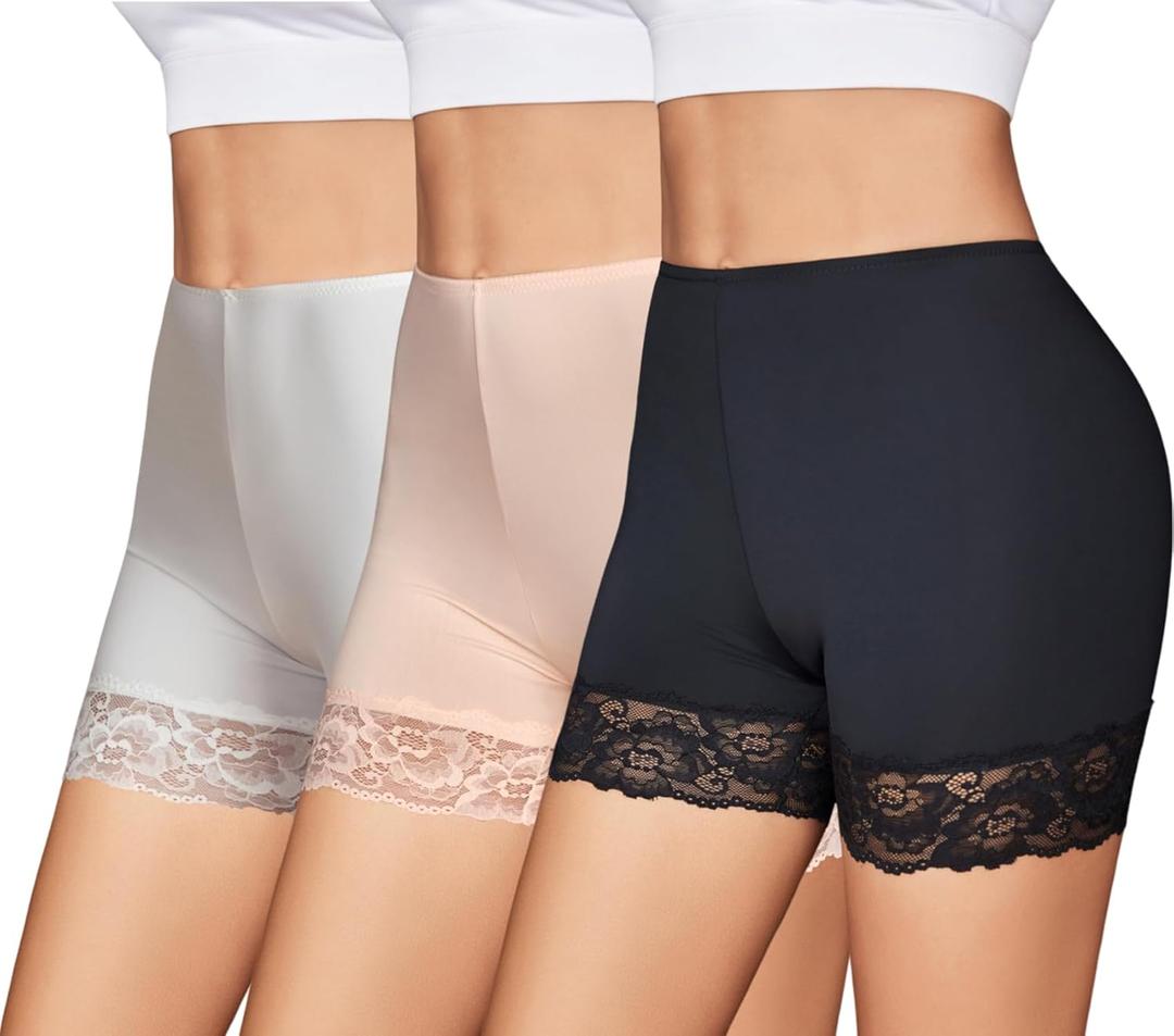 Avidlove Women's Under Shorts for Dresses Seamless Anti Chafe Underwear Smooth Boyshorts Lace Slip Shorts for Women (XXXL)