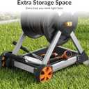 Giraffe Tools Garden Hose Reel Cart, 125FT 5/8" Hose Capacity, Heavy Duty Water Hose Reel with Wheels, 5ft Leader Hose, Retractable Hose Guide with Crank, for Yard Lawn Garage