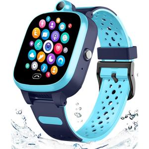 TOPUSER 4G GPS Smart Watch for Kids Boys Girls Watches [Global Version] SOS Emergency Alarm Waterproof Smartwatch with Text Video Voice Call Phone Watch Tracker Real Time Tracking Age 3-12