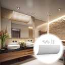 Geelin Moderne Vanity Light Cover Conversion Kit 26" W White Textured Fabric Bathroom Light Cover Shade DIY Lampshade (No Wiring) Stylish for Home Apartments Condo Residences