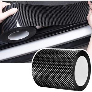DGSL Car Door Edge Guards Door Sill Protector, 4In x 33Ft 5D Carbon Fiber Car Wrap Film, Vinyl Automotive Wrap Film Anti-Collision Fits for Most Car (Black)