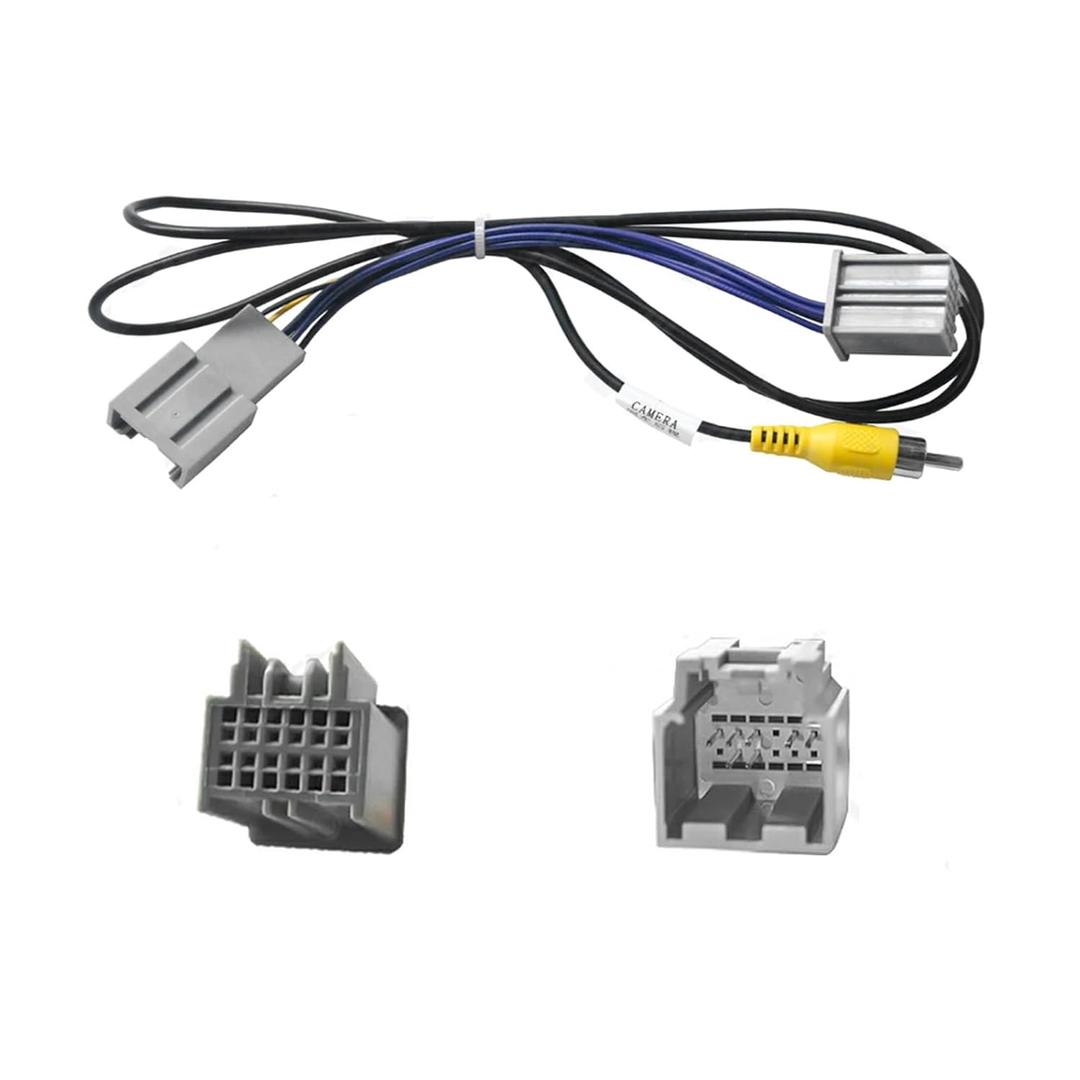 12Pin T-Harness Backup Rearview Reverse Camera w/RCA Video in Plug Converter Adapter Connector fits for GM GMC Chevy Chevrolet Silverado Colorado Enclave Envision Sierra Yukon Buick 2014-2019