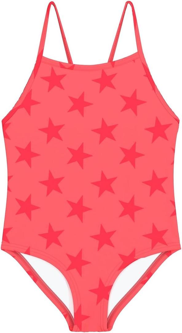 weVSwe Baby Girl Swimsuit One Piece Swimsuit Cute Toddler Girls Sleeveless Bikini Kids (3-4T, Orange Star)