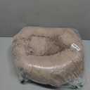 Bedsure Calming Dog Bed Medium Size Dog - Donut Washable Medium Pet Bed, 30 inches Anti-Slip Round Fluffy Plush Faux Fur Cat Bed, Fits up to 45 lbs Pets, Camel