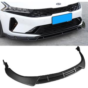 MUCO 4pcs Front Lip Spoiler Kit Fits KIA K5 EX LX LXS GT 2021 2022 2023 2024 25 26 K5 GT/GT-Line 2025-2026 Carbon Fiber Look Sport Front Spoiler Cover Guard Protection Conversion