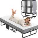 Decofy 75"x31" Folding Bed with Mattress Rollaway Beds on Wheels 7 tubes