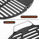 Onlyfire Cast Iron Griddle for Solo Stove Bonfire 19.5" Fire Pit, Foldable Cooking Grates Griddle Combo for Backyard and Outdoor Campfire BBQ