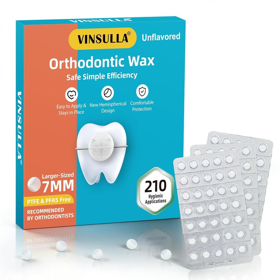 Orthodontic Wax for Braces 210 Large Dots Individually Wrapped Unflavored 7mm Dental Wax