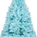 6FT 1,300 Tips Artificial Christmas Pine Tree Fake Xmas Spruce Trees Holiday Decoration with Metal Stand Easy Assembly for Outdoor and Indoor Decor Blue