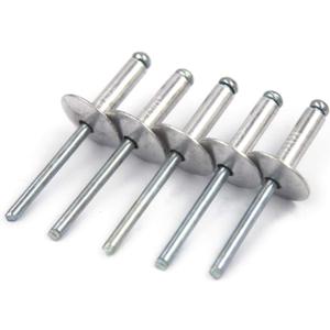 60pcs Large Flange Blind Rivets, Aluminum,Flange Diameter 5/8" (16 mm),Pop Rivets Assortment Kit Blind Rivet,3/16" x 5/8" Inch,Grip Range(8-12mm) (Silver)