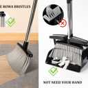 Broom and Dustpan Set for Home with Lid Indoor Upright Dustpan Broom and Dustpan Set Combo Dust Pan with Long Handle Apartment Household Essentials for New Home Angle Broom Sweeping Office Kitchen