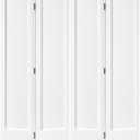 48 in. x 80 in. 1 Panel Shaker White Painted MDF Composite Bi-Fold Double Closet Door with Hardware Kit