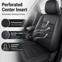 FZJDSD 5PCS Black Front Driver & Passenger Bottom & Top Lean Back Perforated Microfiber Leather Replacement Seat Covers & Armrest Cover Compatible with Land Rover LR3 Discovery 3 SUV 2005-2009