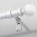 Wolistsa White Curtain Rod 36-60 Inch, 1 Inch Adjustable Heavy Duty Curtain Rods for Windows, Decorative Modern Window Treatment Rods, Telescopic Splicing Metal Drapery Pole, Easy Installation