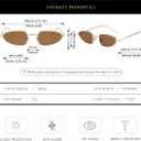 Gleyemor Fashion Retro Sunglasses for Women Stylish Oval Glasses Full Metal Frame UV400 Protection Shades (Gold/Brown)