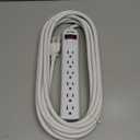 Digital Energy 6-Outlet Surge Protector Power Strip with 25-Ft Long Extension Cord, White, ETL Listed, UL Standard