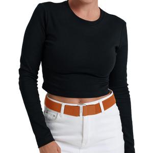 TOURZOO No Show Stretch Belt for Women Invisible Adjustable Strap Belt with Flat Buckle for Jeans Pants Dresses