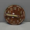 Wall Clock 10 Inch Brown Weekly Wall Clock Silent Battery Operated Luminous Hands Retirement Elderly Wooden Glow in The Dark Clock