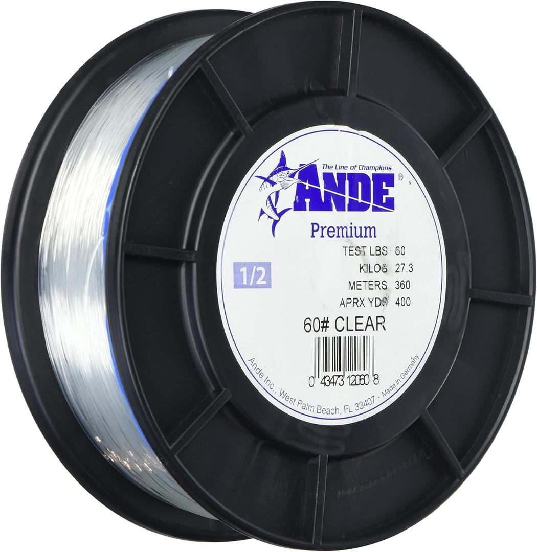 Ande Monofilament Line (Clear, 60 -Pounds Test, 1/4# Spool)