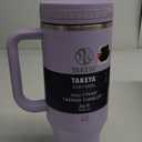 Takeya 40 oz Stainless Steel Tumbler with Lid and Two Straws, Premium Quality, Double Wall Insulated, With Handle, Keep Drinks Cold for Up to 24 Hours, Vivacity Purple