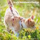 Dooradar Cat Harness and Leash, Escape Proof Adjustable Kitten Vest, Lightweight Soft Pet Straps, Easy Wearing for Small Medium Kitty Safe Walking Travel Control, Orange & Blue, M