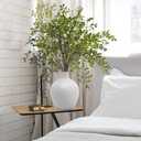 Uqueeten Fake Plants Eucalyptus Stems,Plastics Ficus Stems for Vase Artificial Plants,Greenery Stems Branches for Vase Faux Plants Indoor,Faux Greenery Indoor Vase Fillers for Home Decor 4Pcs Green