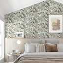 Ismoon 17.3''x78.7''Floral Peel and Stick Wallpaper Watercolor Vintage Contact Paper Removable Self-Adhesive Wallpaper Renovated Furniture for Cabinets Shelves Counter Tops Wall Decor Roll (Gray-Embossed)