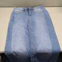 Sidefeel Women's Wide Leg Jeans High Waisted Stretchy Raw Hem Zimbaplatinum Denim Pants Size 8