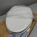 MAYFAIR 1844CP 000 Toilet Seat with Chrome Hinges will Never Come Loose, ELONGATE , White