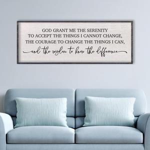 comurdyo Bible Verse Serenity Prayer Sign Wall Decor God Grant Me 32"×12" Large Christian Inspiraional Quotes Religious Plaque for Modern Rustic Family Bedroom Living Room Wall Hanging Decor (Black)