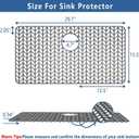 AWOKE Large Silicone Sink Protectors for Kitchen Sink, 30" x 16" Rear Drain Hole, Sink Mat for Bottom of Farmhouse Kitchen Stainless Steel Sinks, Raised Feet/Heat Resistant/Non-slip (Gray)