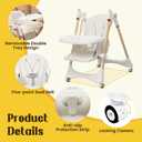 6-in-1 High Chair | Convertible Baby High Chair for Newborn to Toddler | Easy-Clean, Foldable & Adjustable with Removable Tray, White