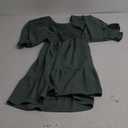 Aoysky Womens V Neck Casual Dresses Summer Loose High Waist Ruffle Pleated Cute Mini Short Dress (Medium, Green)