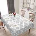 Light Gray Table Cloth Waterproof Tablecloths, Minimalist Boho Abstract Ethnic Motifs Tablecloth Dining Table Cover Cloth for Kitchen Party Outdoor Tabletop Decor, Rectangle Tablecloth 60x102 Inch