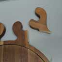 15"x12" Large Acacia Wood Christmas Decorative Veggie Tray Round Serving Platters Wooden Cheese Charcuterie Board Xmas Dinner Plate Dish Festive Fruit Tray Charger Plates for Christmas Holiday Platter