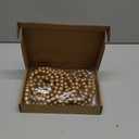 Christmas Wooden Bead Garland Wood Bead Garland Christmas Tree Decorations for Holiday Favors, 12 Feet(Gold)